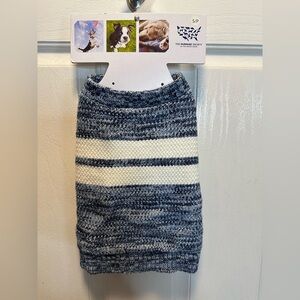 NEW Beautiful Knit With Soft Fleece Lined Sweater, Blues And White Small NWT